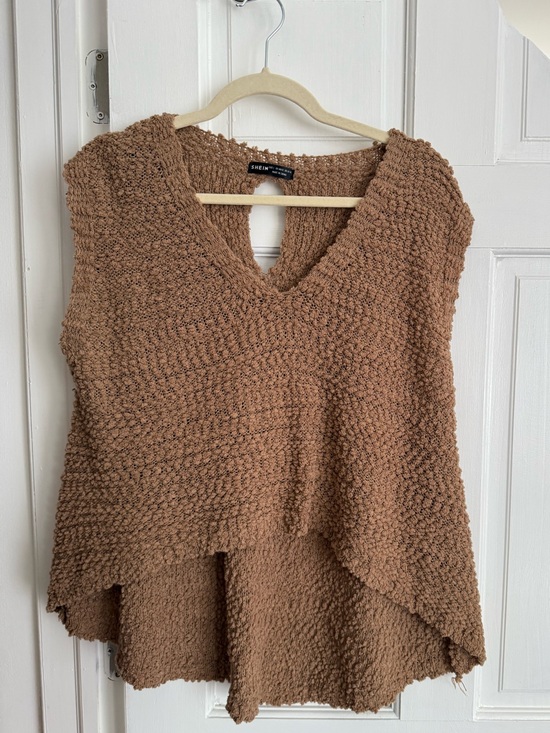 SHEIN Sweaters - Boho Coastal Popcorn Knit Poncho Sweater | Cozy Pinterest Girl Cover Up